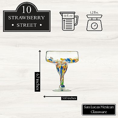 10 Strawberry Street San Lucas Mexican 4-pc. Margarita Glassware Set