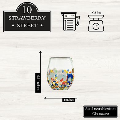 10 Strawberry Street San Lucas Mexican 4-pc. Stemless Wine Glass Glassware Set