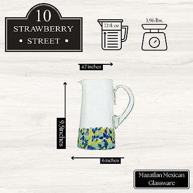 10 Strawberry Street Mazatlan Mexican Glassware Pitcher