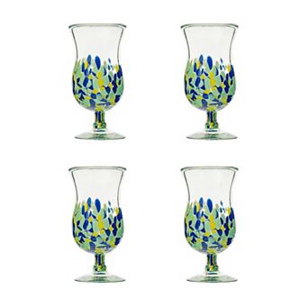 10 Strawberry Street Mazatlan Mexican 4 pc Hurricane Glassware Set