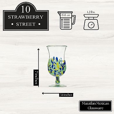 10 Strawberry Street Mazatlan Mexican 4-pc. Hurricane Glassware Set