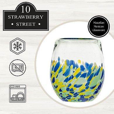 10 Strawberry Street Mazatlan Mexican 4-pc. Stemless Wine Glass Glassware Set