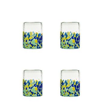 10 Strawberry Street Mazatlan Mexican 4 pc Double Old Fashioned Glassware Set