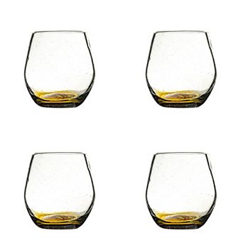 10 Strawberry Street Jimador Mexican 4 pc Stemless Wine Glass Glassware Set