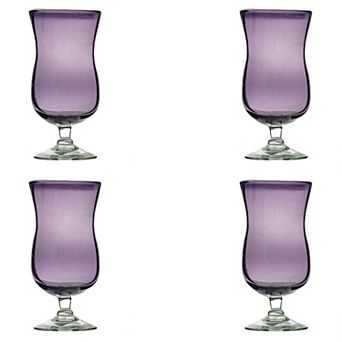 10 Strawberry Street 4 pc Morado Mexican Hurrican Glassware Set