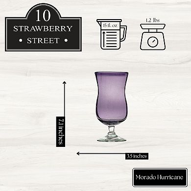 10 Strawberry Street 4-Piece Morado Mexican Hurrican Glassware Set