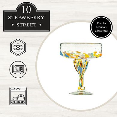 10 Strawberry Street 4-Piece Pueblo Mexican Margarita Glassware Set