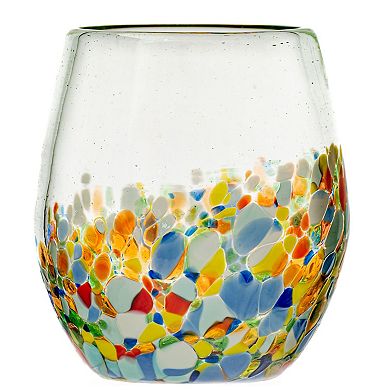 10 Strawberry Street 4-Piece Pueblo Mexican Stemless Wine Glass Set