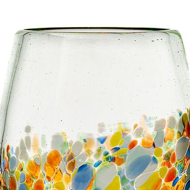 10 Strawberry Street 4-Piece Pueblo Mexican Stemless Wine Glass Set