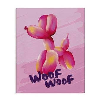 Stupell Home Decor Woof Balloon Dog Canvas Wall Art
