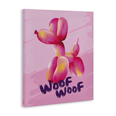 Stupell Home Decor Woof Balloon Dog Canvas Wall Art
