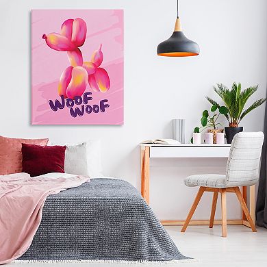 Stupell Home Decor Woof Balloon Dog Canvas Wall Art