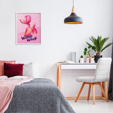 Stupell Home Decor Woof Balloon Dog Framed Canvas Wall Art