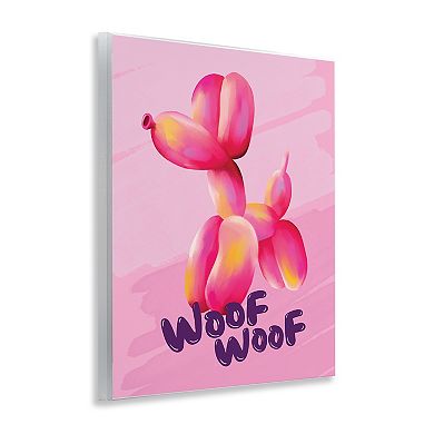 Stupell Home Decor Woof Balloon Dog Wood Wall Art