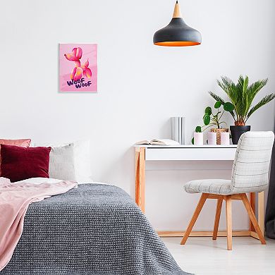 Stupell Home Decor Woof Balloon Dog Wood Wall Art