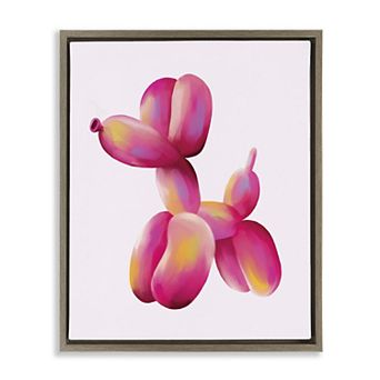 Stupell Home Decor Balloon Dog Wood Framed Canvas Wall Art