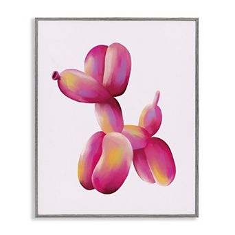Stupell Home Decor Balloon Dog Framed Canvas Wall Art