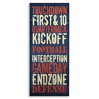 Stupell Home Decor Rustic Football Phrases Canvas Wall Art