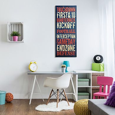 Stupell Home Decor Rustic Football Phrases Canvas Wall Art
