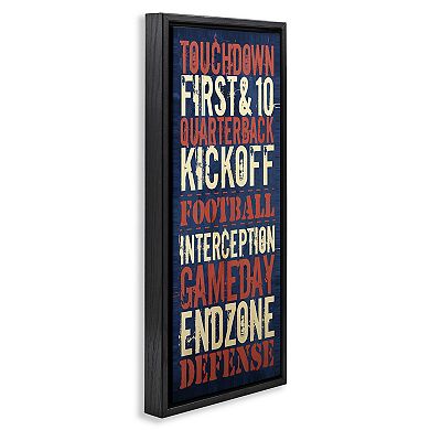 Stupell Home Decor Rustic Football Phrases Framed Canvas Wall Art