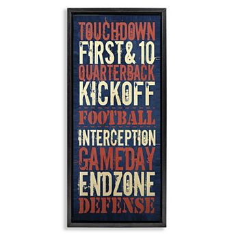 Stupell Home Decor Rustic Football Phrases Framed Canvas Wall Art