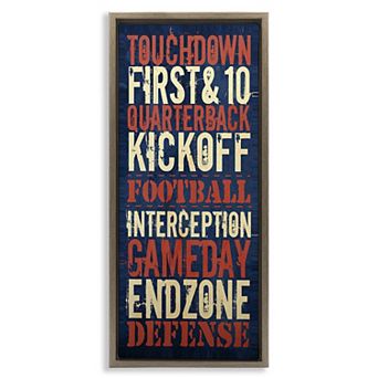 Stupell Home Decor Rustic Football Phrases Framed Canvas Wall Art