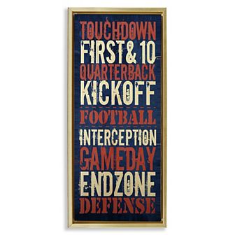 Stupell Home Decor Rustic Football Phrases Framed Canvas Wall Art