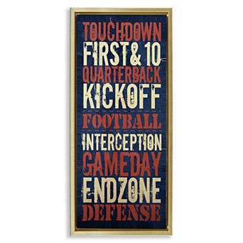 Stupell Home Decor Rustic Football Phrases Framed Canvas Wall Art