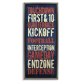 Stupell Home Decor Rustic Football Phrases Framed Canvas Wall Art