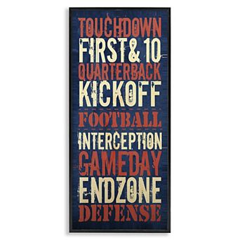 Stupell Home Decor Rustic Football Phrases Canvas Wall Art