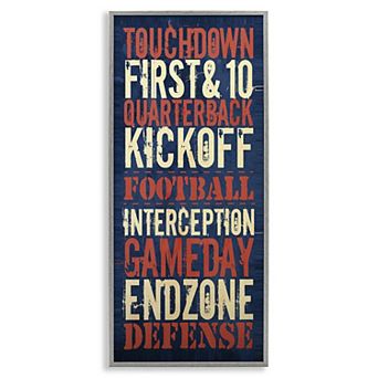 Stupell Home Decor Rustic Football Phrases Canvas Wall Art