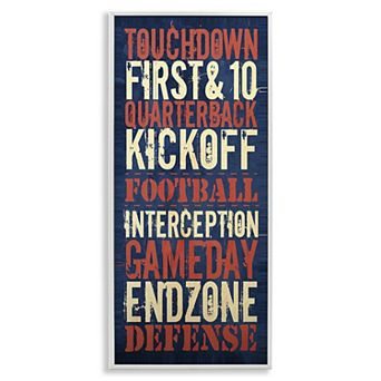 Stupell Home Decor Rustic Football Phrases Canvas Wall Art