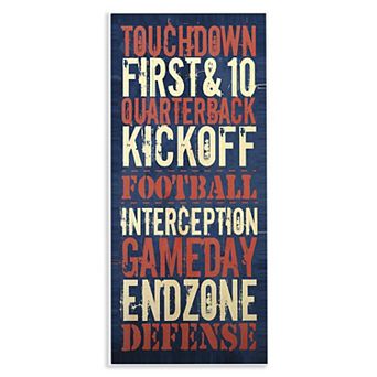 Stupell Home Decor Rustic Football Phrases Plaque Wall Art