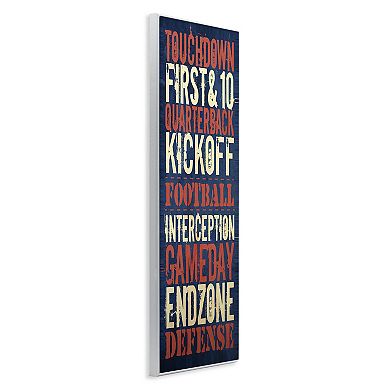 Stupell Home Decor Rustic Football Phrases Plaque Wall Art
