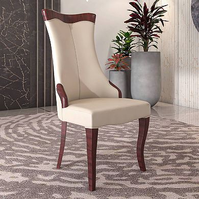 Novara Dining Chair with High-Back Design and Rubberwood Legs Set of 2
