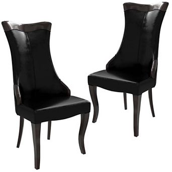 Novara Dining Chair with High-Back Design and Rubberwood Legs Set of 2