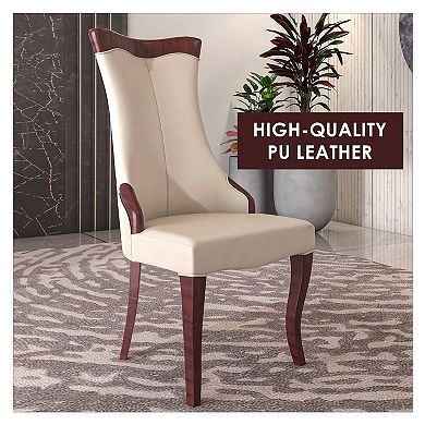 Novara Dining Chair with High-Back Design and Rubberwood Legs Set of 4
