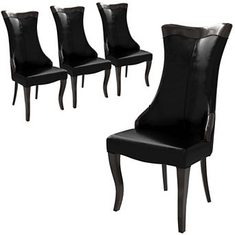 Novara Dining Chair with High-Back Design and Rubberwood Legs Set of 4