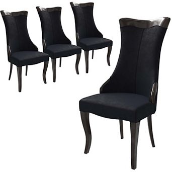 Novara Dining Chair with High-Back Design and Rubberwood Legs Set of 4