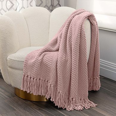 Nicole Miller Chunky Knit Throw Blanket