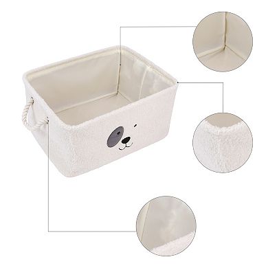 Storage Cube, Set of 3 Cotton Collapsible Storage Bin with Handle for Shelves Closet 15.7*11.8*7.9in