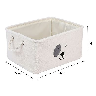 Storage Cube, Set of 3 Cotton Collapsible Storage Bin with Handle for Shelves Closet 15.7*11.8*7.9in