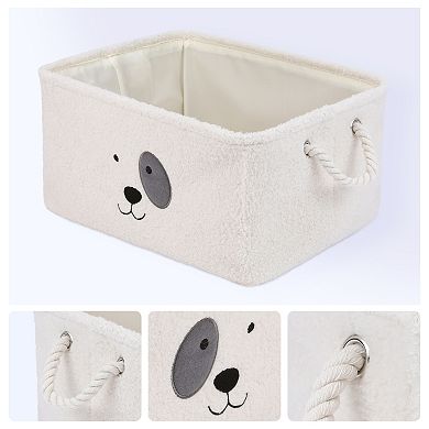 Storage Cube, Set of 3 Cotton Collapsible Storage Bin with Handle for Shelves Closet 15.7*11.8*7.9in