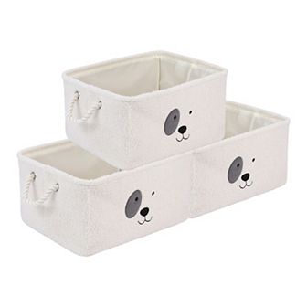 Storage Cube, Set of 3 Cotton Collapsible Storage Bin with Handle for Shelves Closet 15.7*11.8*7.9in