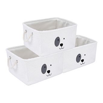 Storage Cube, Set of 3 Cotton Collapsible Storage Bin with Handle for Shelves Closet 15.7*11.8*7.9in
