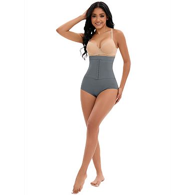 3 Packs Women's Front Hook Closure Tummy Control Briefs Panties High Waist Hip Lifter Shaperwears