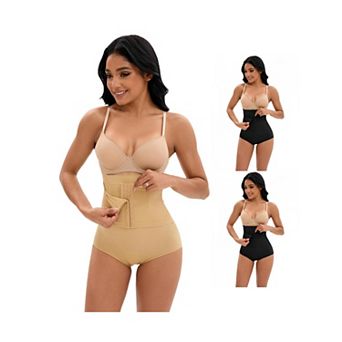 3 Packs Women's Front Hook Closure Tummy Control Briefs Panties High Waist Hip Lifter Shaperwears