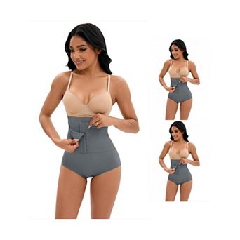 3 Packs Women's Front Hook Closure Tummy Control Briefs Panties High Waist Hip Lifter Shaperwears