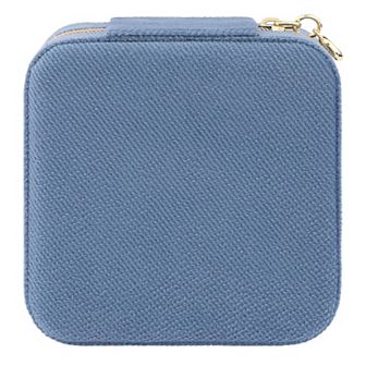 Travel Jewelry Box for Birthday Gifts, Small Portable Velvet Jewelry Organizer Case 4*4*2in