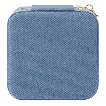 Travel Jewelry Box for Birthday Gifts, Small Portable Velvet Jewelry Organizer Case 4*4*2in